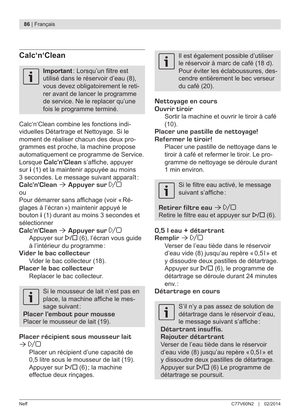 Neff C77V60N2 User Manual | Page 88 / 98