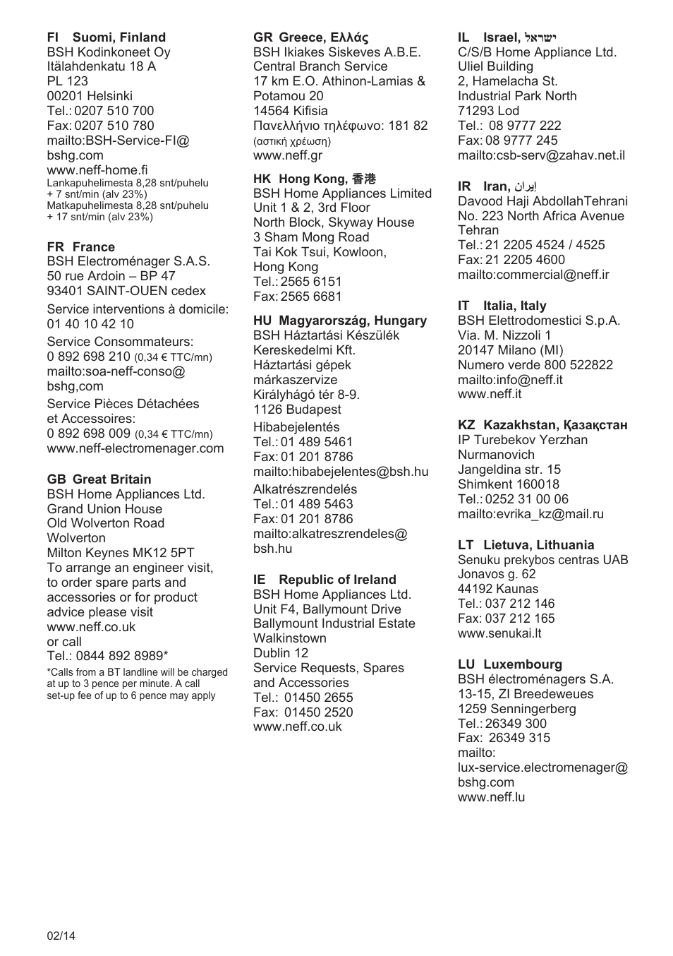 Neff C77V60N2 User Manual | Page 96 / 98