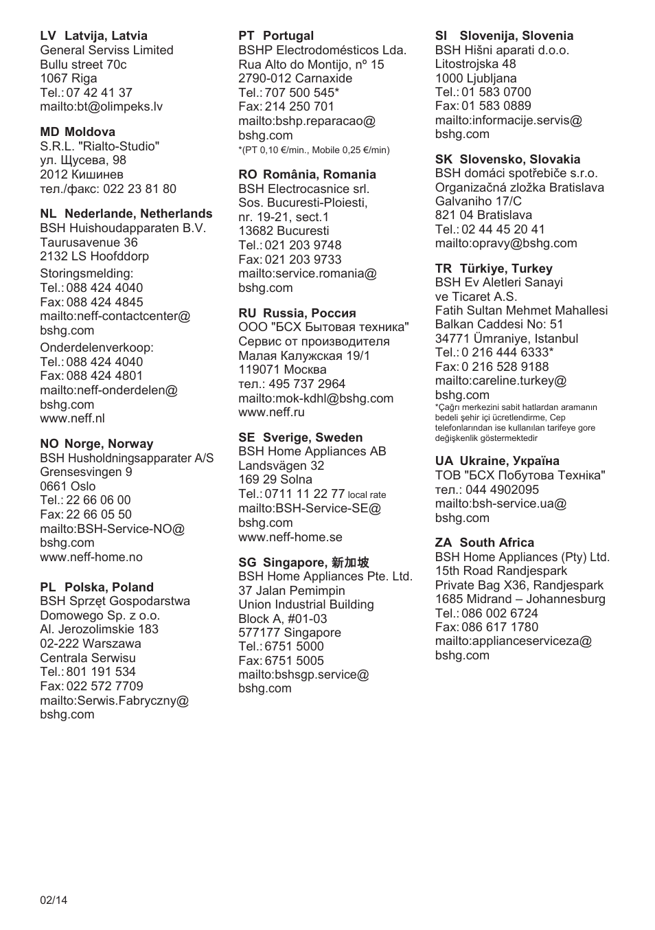 Neff C77V60N2 User Manual | Page 97 / 98