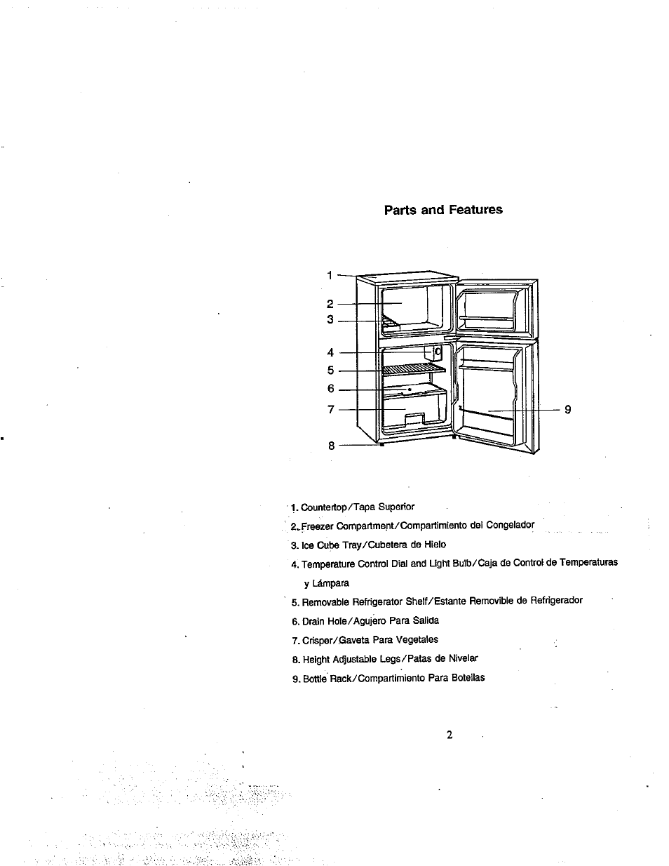 Parts and features | Avanti 309YBT User Manual | Page 4 / 22