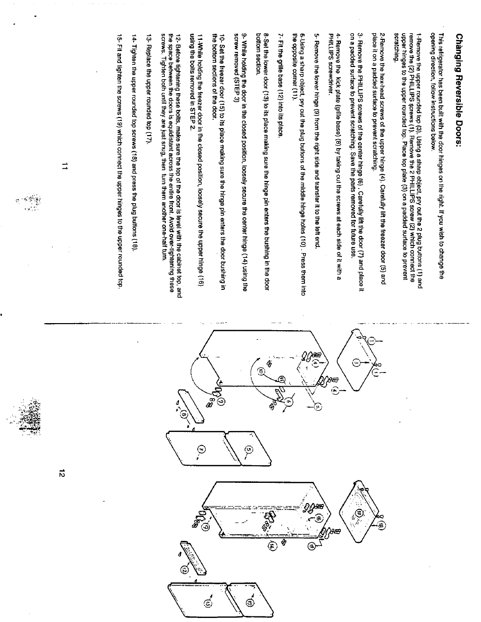 Chánging reversible doors | Avanti 1092 YWT User Manual | Page 6 / 7