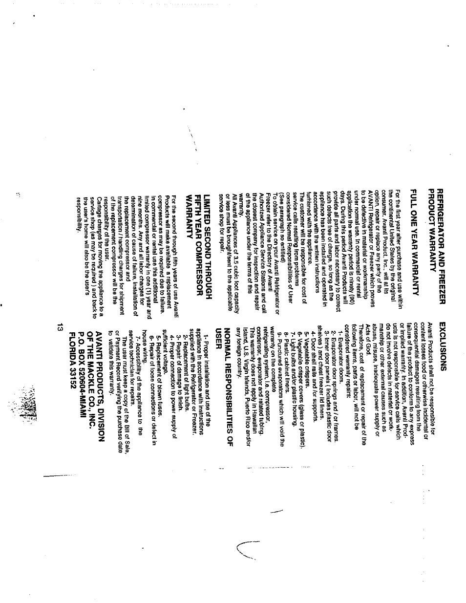 Avanti 1092 YWT User Manual | Page 7 / 7