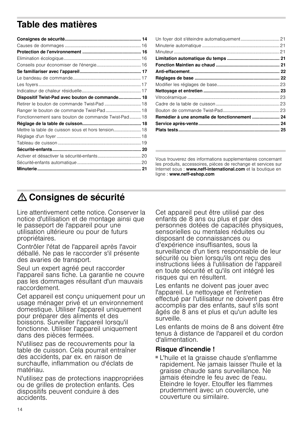 Neff T93T42N2MK User Manual | Page 14 / 52