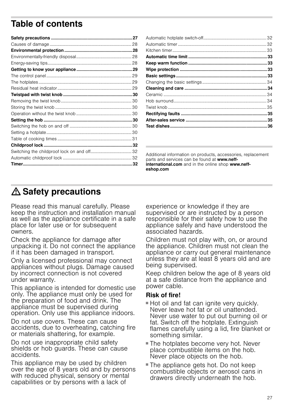 Neff T93T42N2MK User Manual | Page 27 / 52