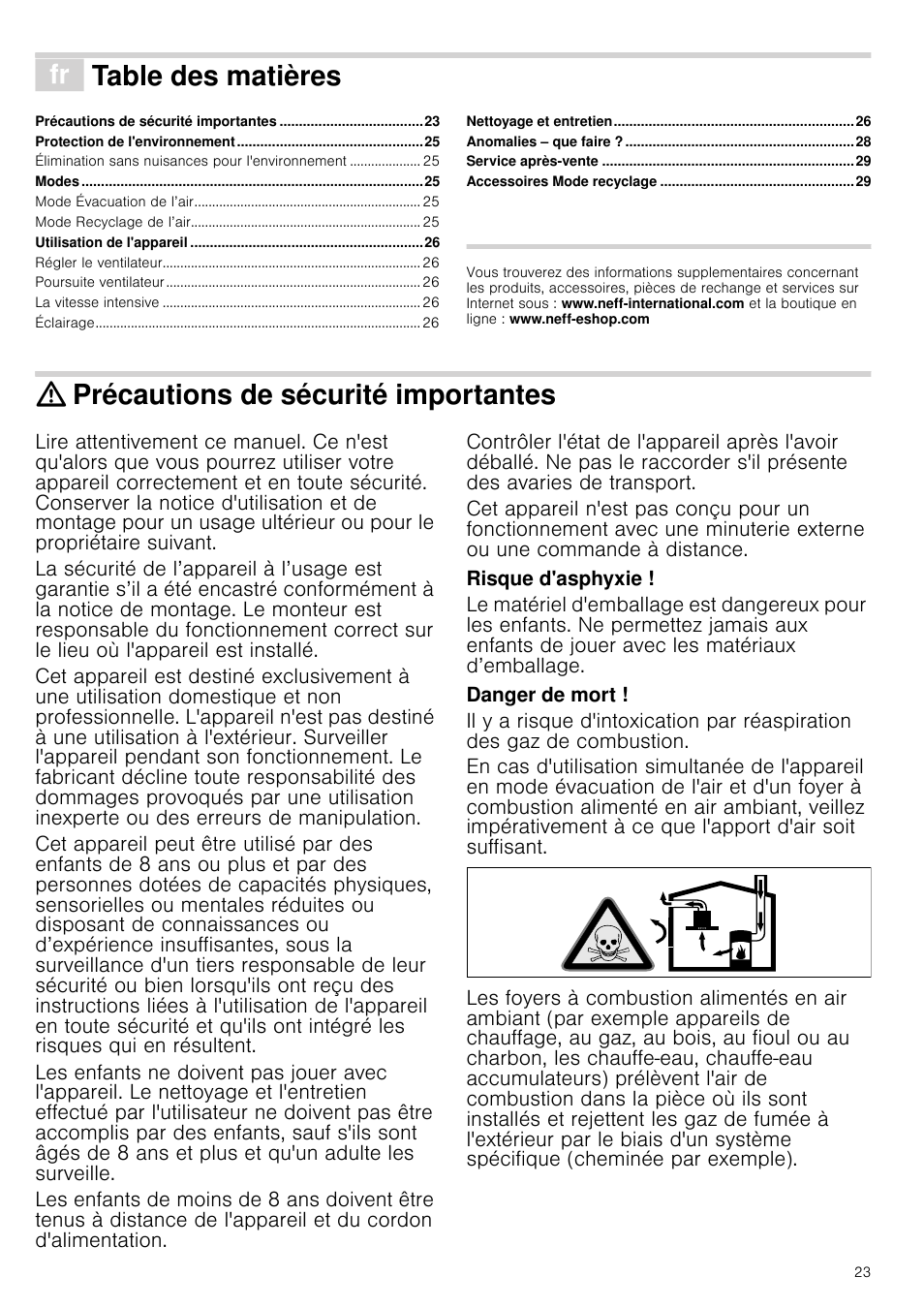 Neff D39E49S0 User Manual | Page 23 / 52