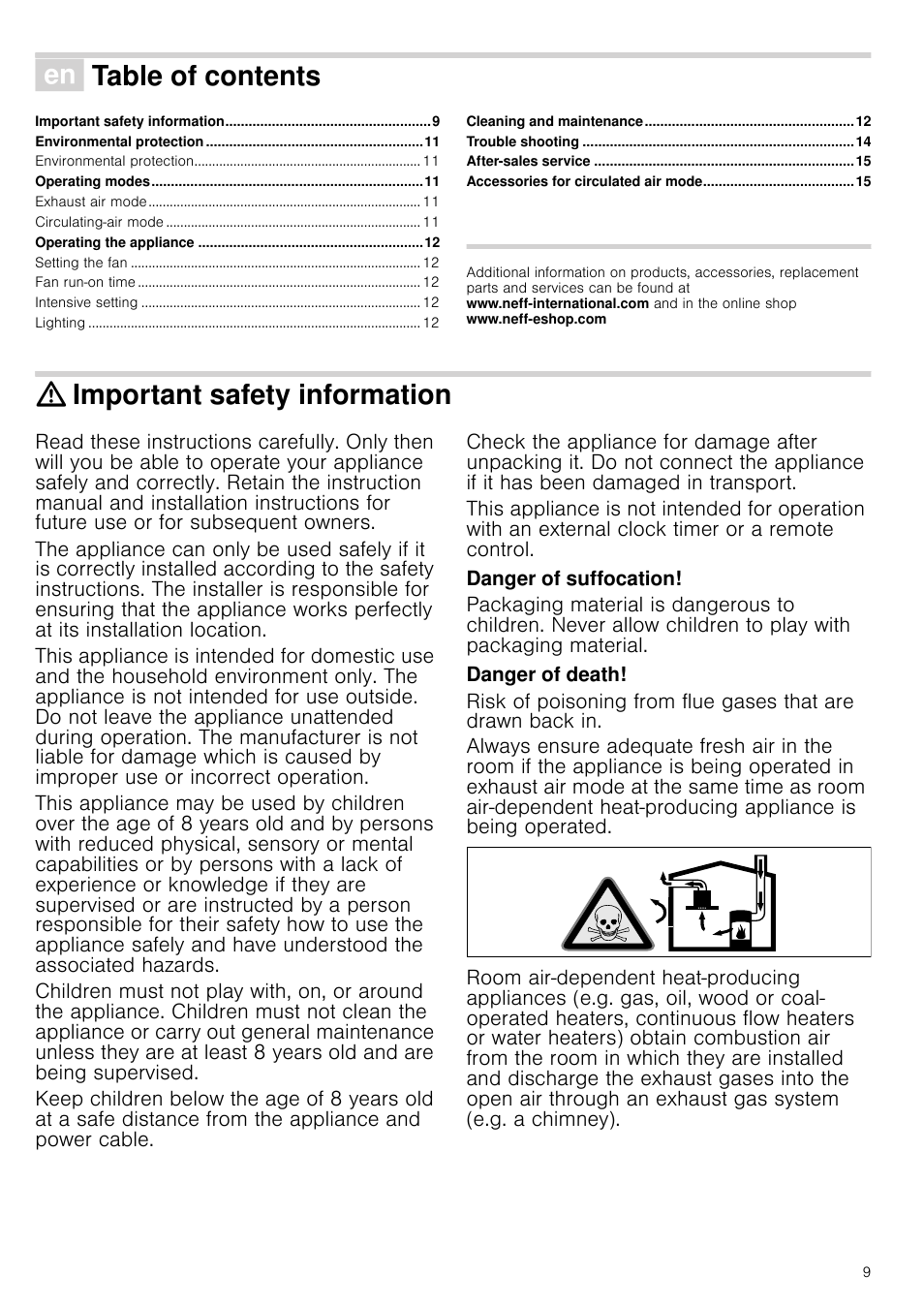 Neff D39E49S0 User Manual | Page 9 / 52