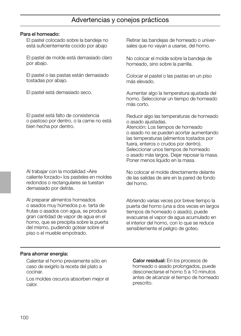 Advertencias y conejos prácticos | Neff B132 User Manual | Page 100 / 124