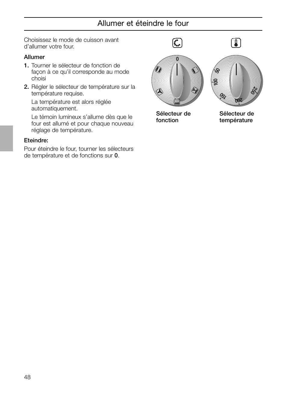 Allumer et éteindre le four | Neff B132 User Manual | Page 48 / 124