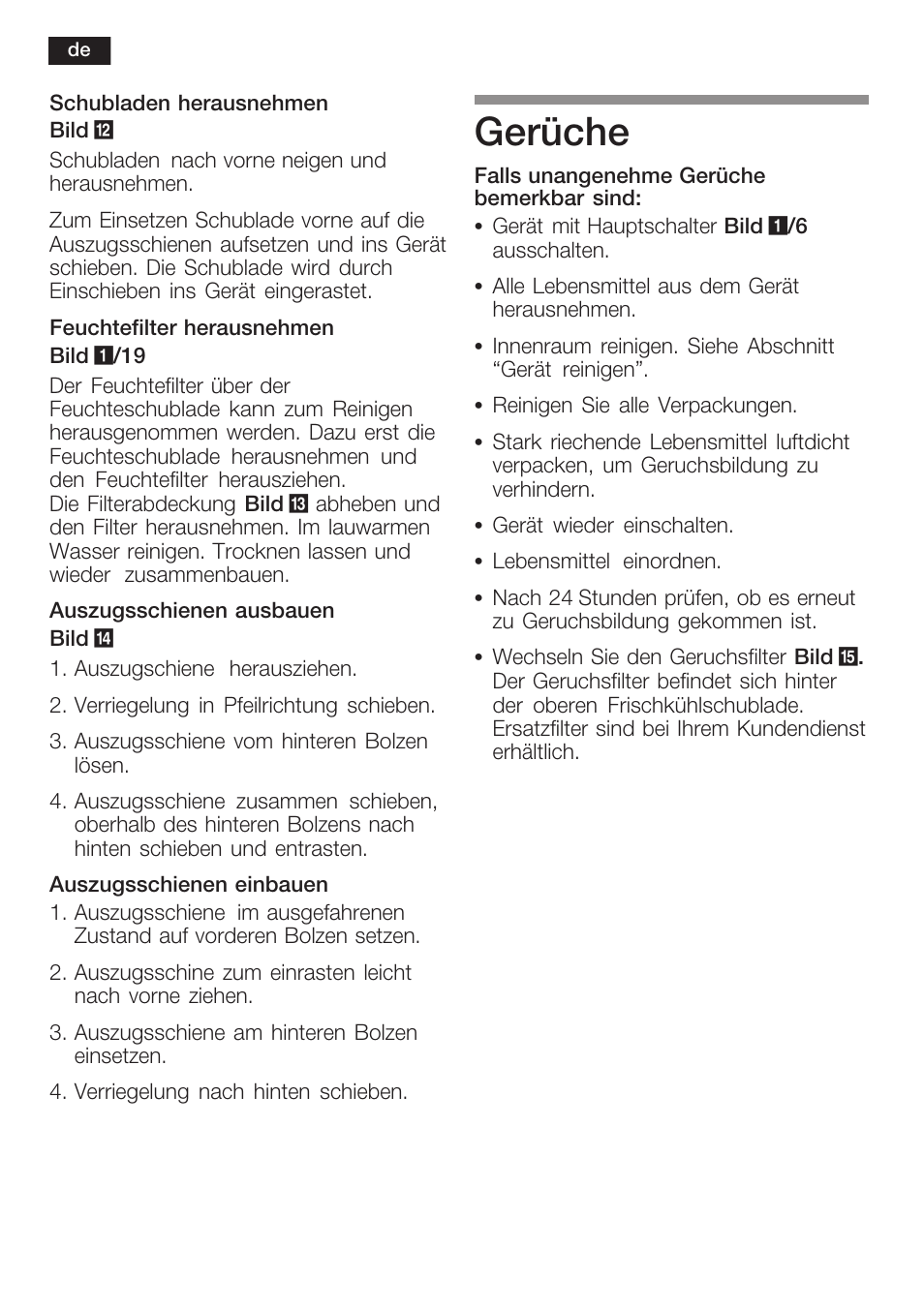 Gerüche | Neff K8225X0 User Manual | Page 18 / 104