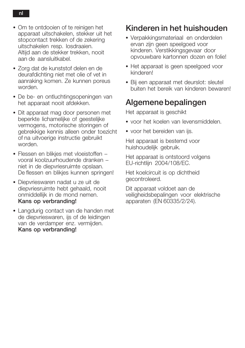 Kinderen in het huishouden, Algemene bepalingen | Neff K8225X0 User Manual | Page 82 / 104