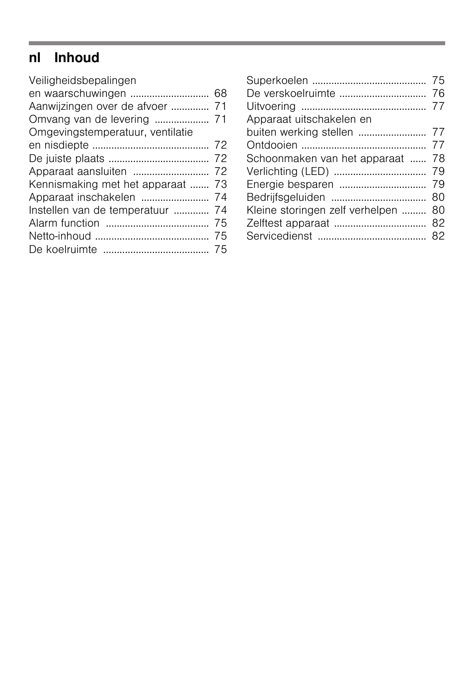Nl inhoud | Neff KI8513D30 User Manual | Page 4 / 87