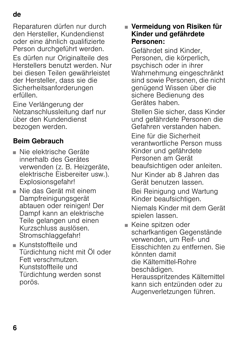 Beim gebrauch | Neff KI8513D30 User Manual | Page 6 / 87