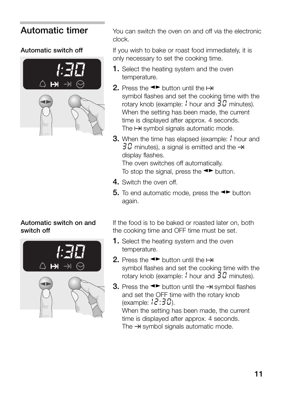 Automatic timer | Neff B132 User Manual | Page 11 / 32