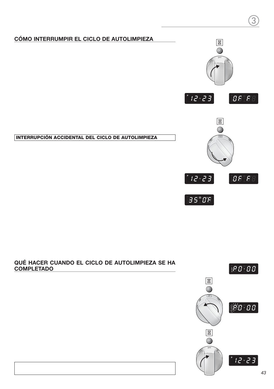 Cómo interrumpir el ciclo de autolimpieza 1 | Avanti DGE 2403 SC User Manual | Page 43 / 56