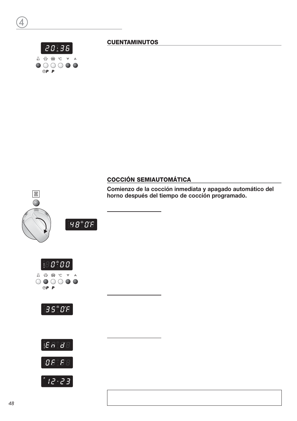 Cuentaminutos, Programación, Auto | Durante la cocción, Al terminar la cocción | Avanti DGE 2403 SC User Manual | Page 48 / 56