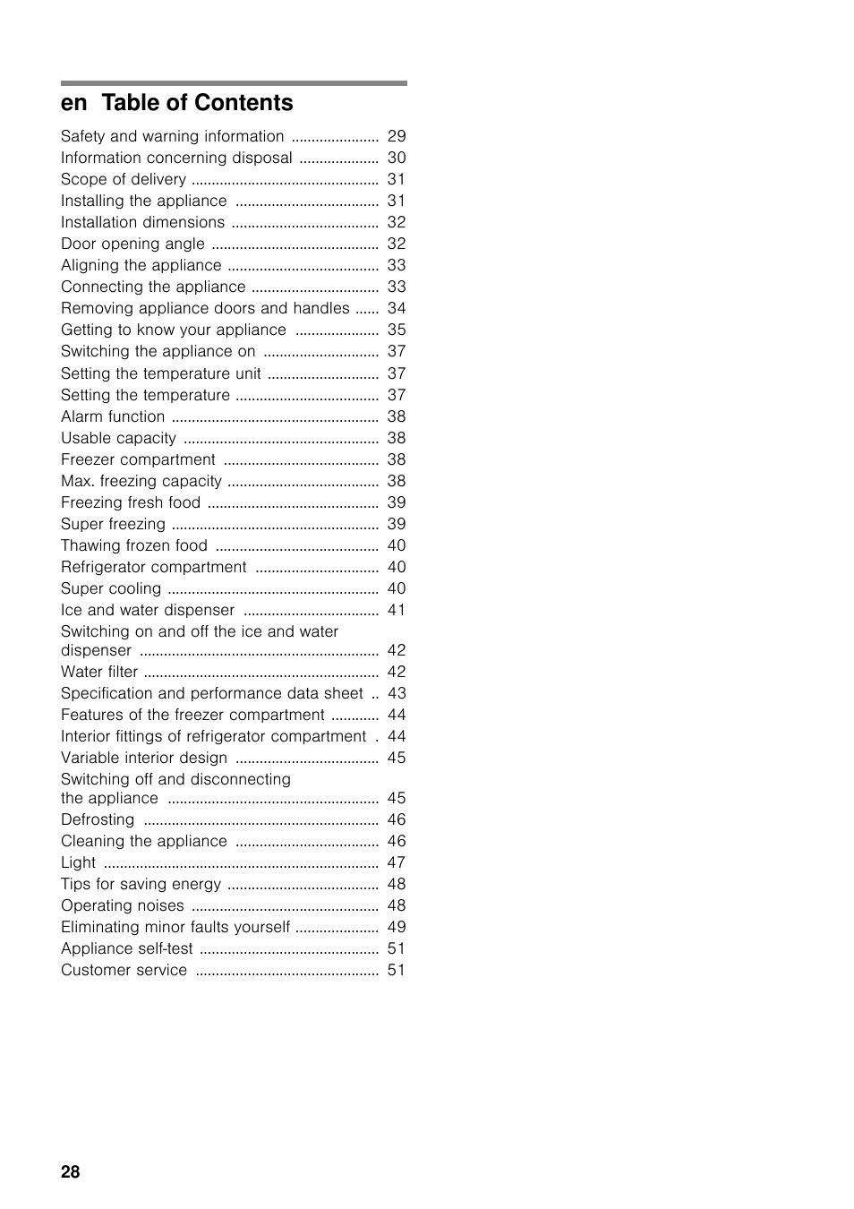 Neff K5920D1 User Manual | Page 28 / 129