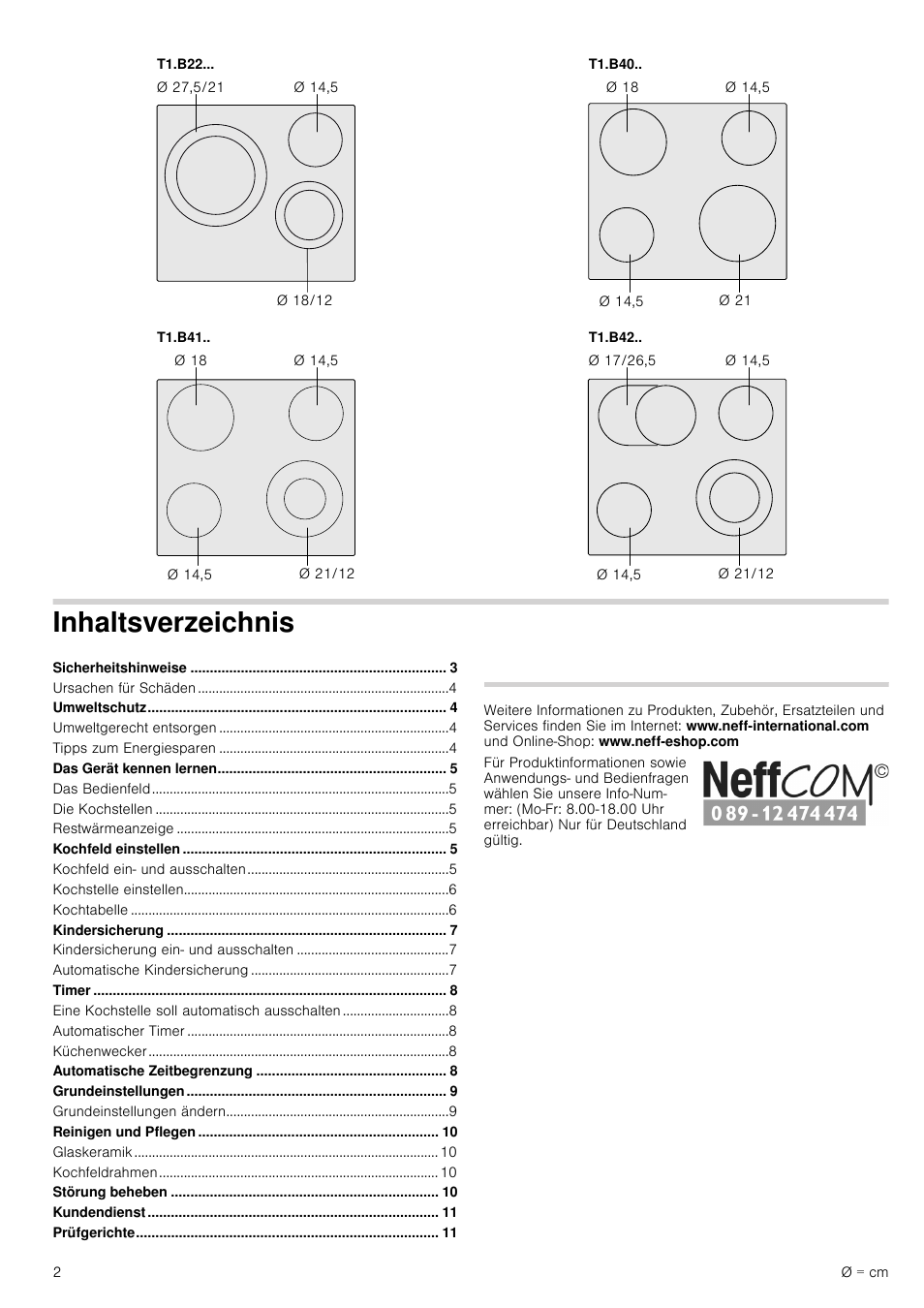 Neff T18B42N2 User Manual | Page 2 / 48