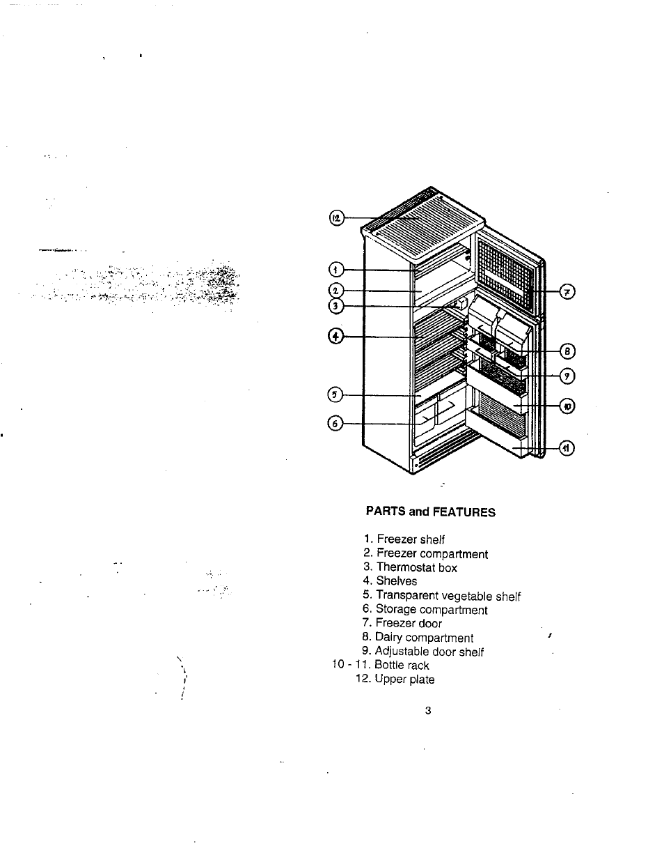 Parts and features | Avanti 1352 YWT User Manual | Page 4 / 14