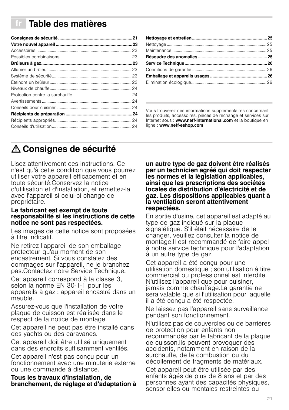 Neff M3126N1 User Manual | Page 21 / 51