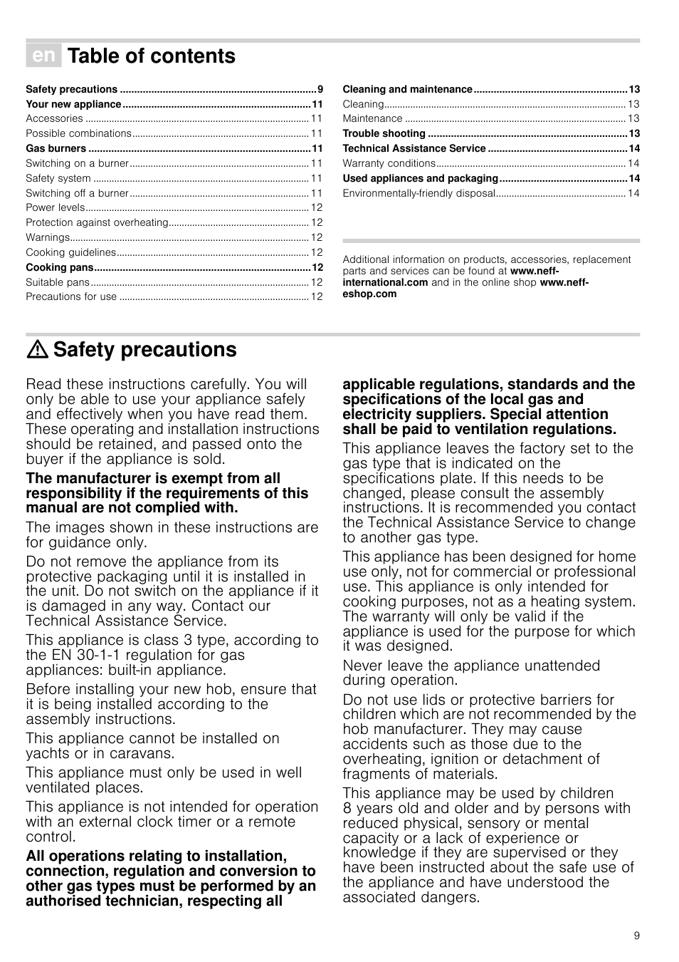 Neff M3126N1 User Manual | Page 9 / 51