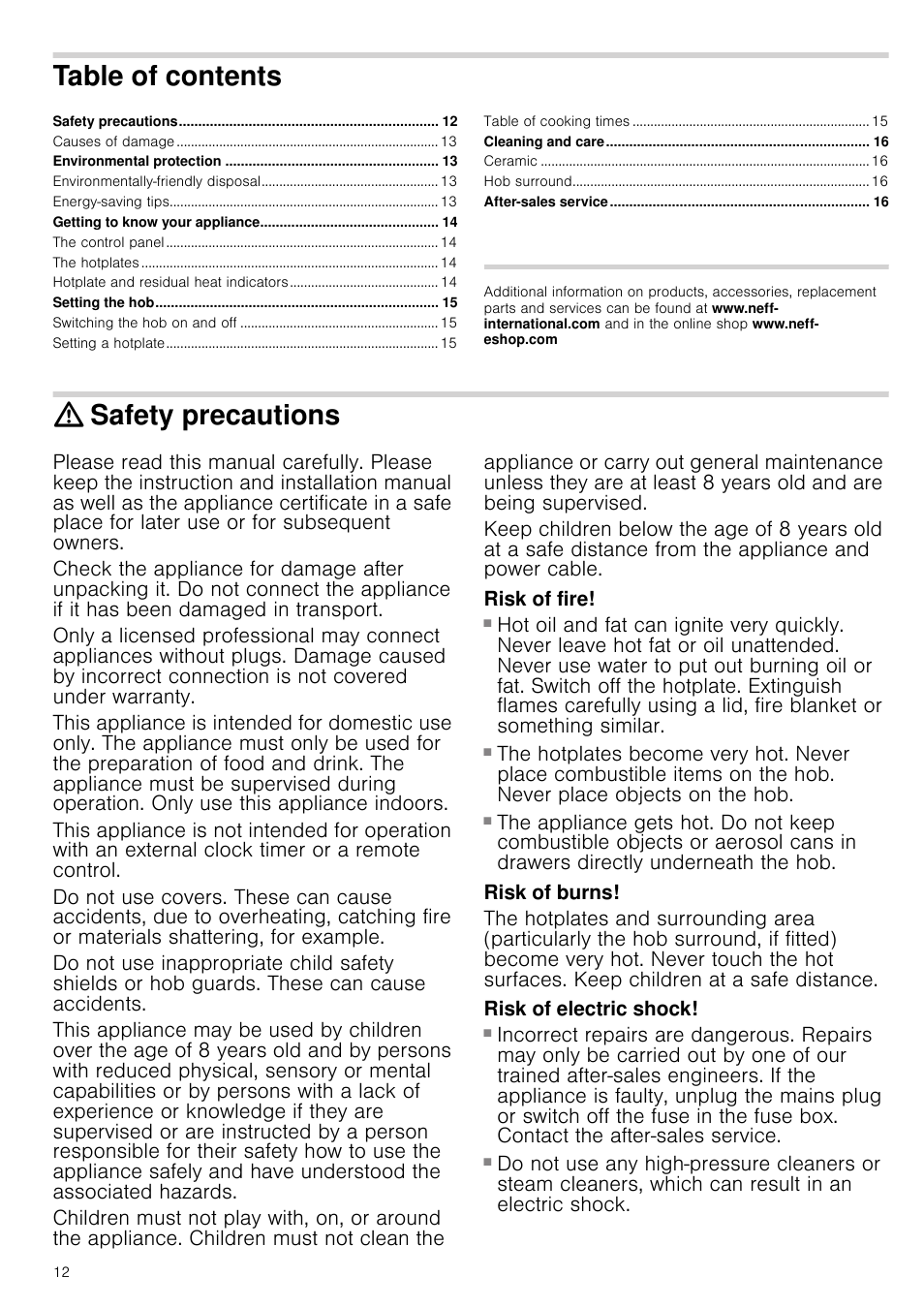 Neff T13K41N2 User Manual | Page 12 / 24