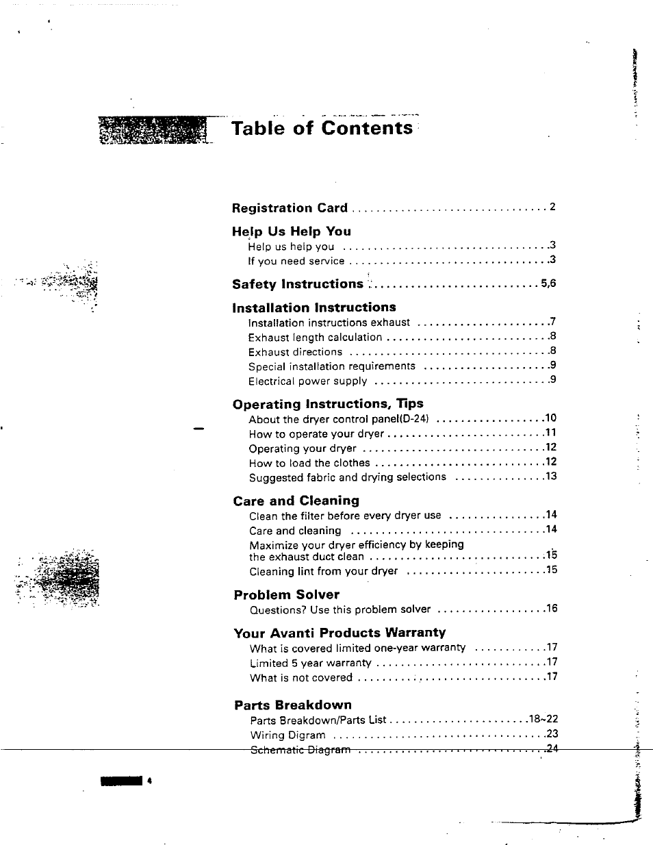 Avanti D-24 User Manual | Page 4 / 24