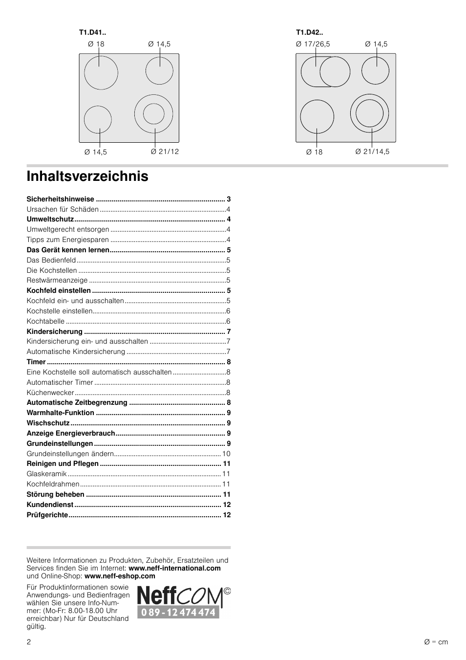 Neff T13D42N2 User Manual | Page 2 / 48