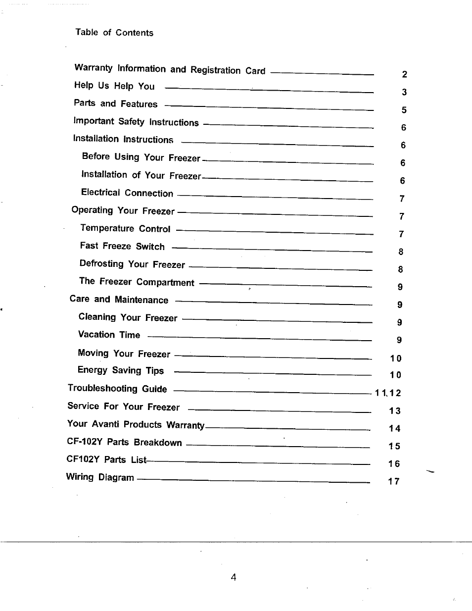 Avanti CF102Y User Manual | Page 4 / 17