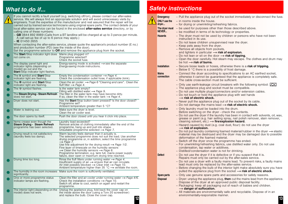 What to do if, Safety instructions | Neff R8580X1GB User Manual | Page 9 / 10