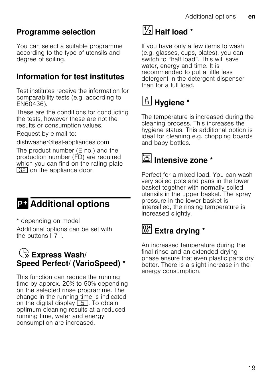 Timer programmingtimer programming, Depending on model, Close the door | Switch on on/off switch, End of programme, Appliance does not switch off automatically, Off after 1 min, Off after 120 min, Press and hold down the start button, Release button | Neff S41E50W0GB User Manual | Page 19 / 40
