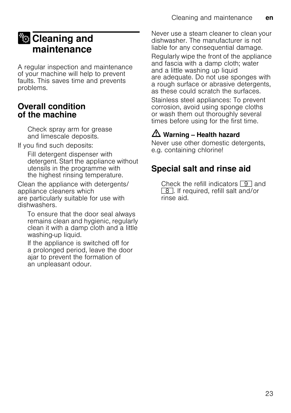 3 fault, what to do, Fault, what to do, Note | M warning, Waste water pump, Risk of cuts, In this case, Take out top basket 1" and bottom basket 1b, Remove the filters 1r, Scoop out water, use a sponge if required | Neff S41E50W0GB User Manual | Page 23 / 40