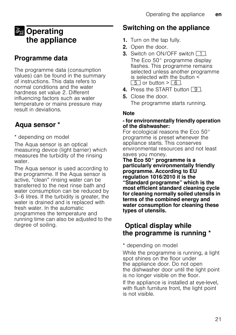 Interrupting the programme, Open the door, Switch off on/off switch | Close the door, Changing the programme, Intensive drying, Switch on on/off switch, Release buttons, To change the setting, Press start button h | Neff S51E50X1GB User Manual | Page 21 / 40