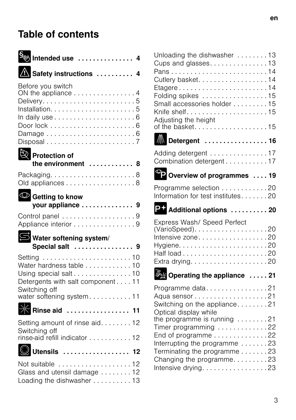 Neff S51E50X1GB User Manual | Page 3 / 40