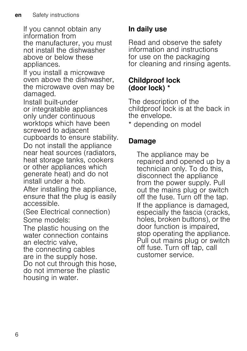 7 protection of the environment, Protection of the environment, Packaging | Old appliances | Neff S51E50X1GB User Manual | Page 6 / 40