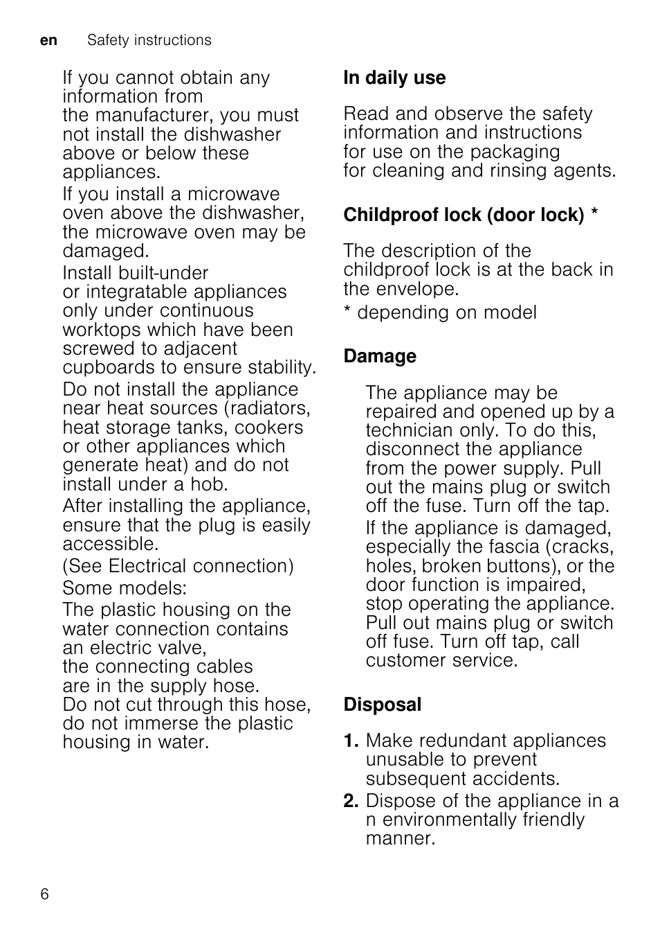 7 protection of the environment, Protection of the environment, Packaging | Old appliances | Neff S72T69X3GB User Manual | Page 6 / 40