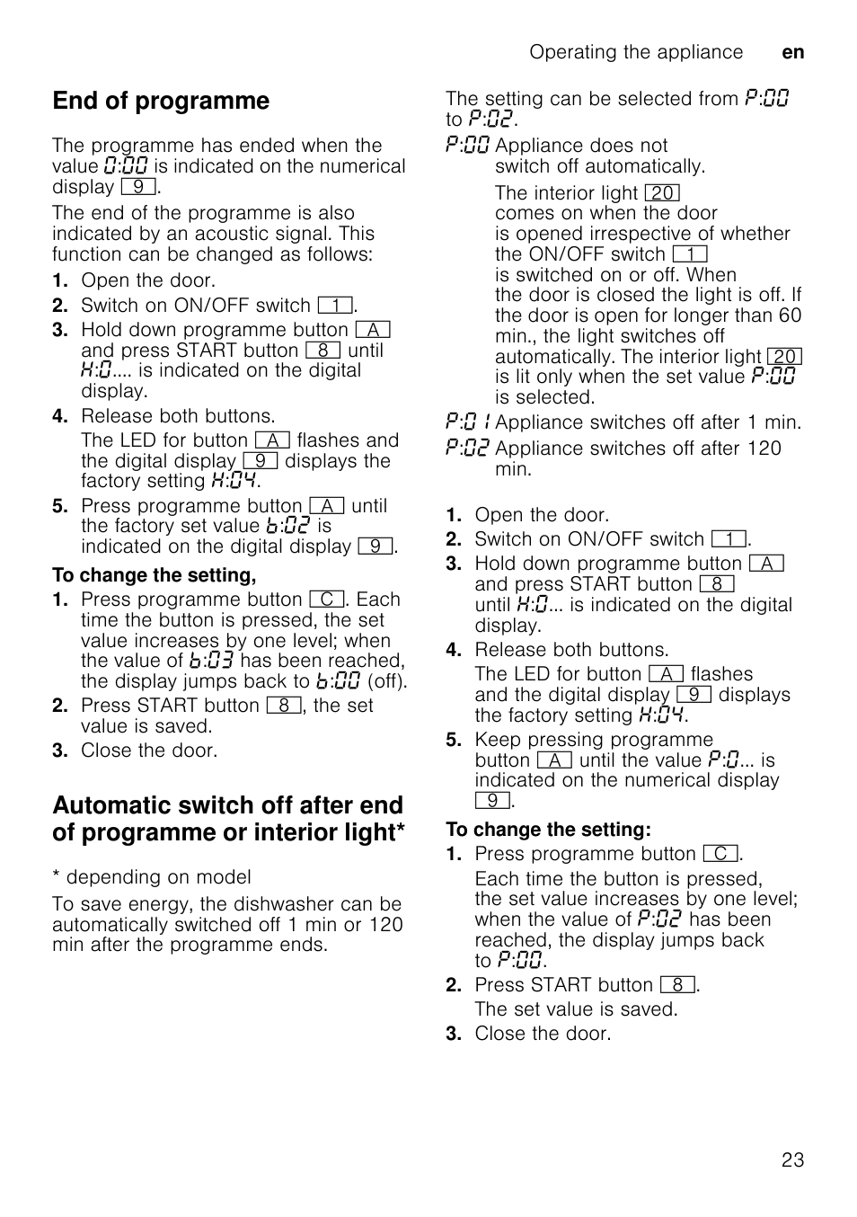 2 cleaning and maintenance, Cleaning and maintenance, Overall condition of the machine | M warning, Health hazard, Special salt and rinse aid, End of programme | Neff S58M40X0GB User Manual | Page 23 / 42