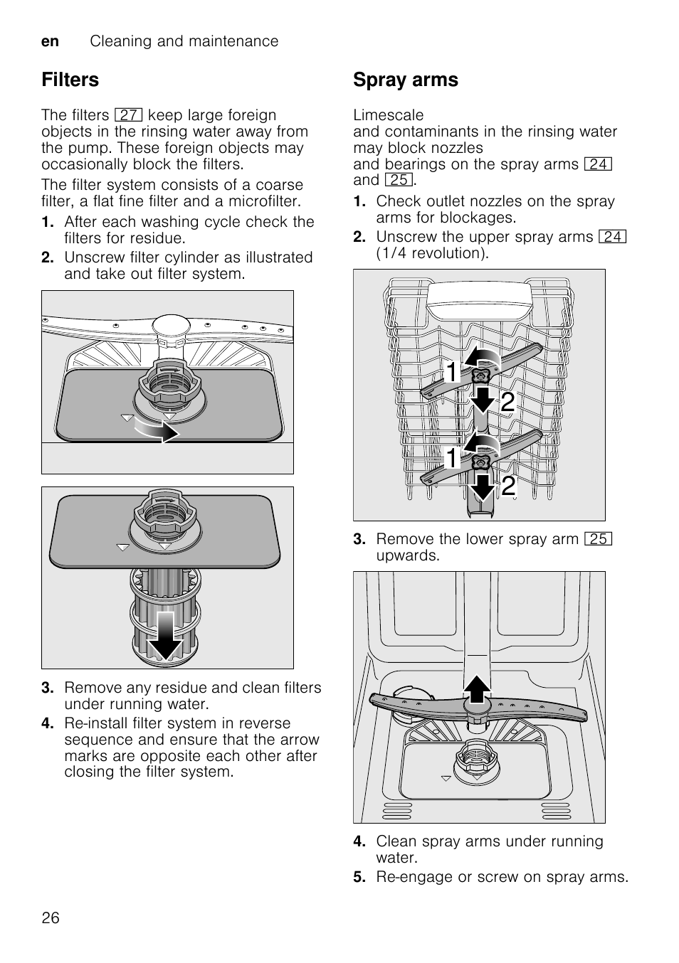 Fault table, Fault, Cause | Remedial action | Neff S58M40X0GB User Manual | Page 26 / 42