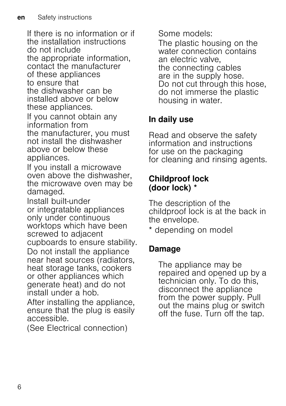 7 protection of the environment, Protection of the environment, Packaging | Old appliances | Neff S58M40X0GB User Manual | Page 6 / 42