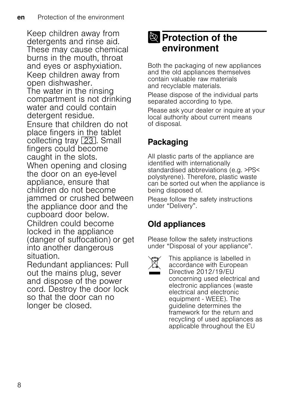 Water softening system/special salt, Setting, Set value can be found in the water hardness table | Open the door, Switch on on/off switch, Release both buttons, To change the setting, Press programme button 3, Press start button, Close the door | Neff S58M40X0GB User Manual | Page 8 / 42