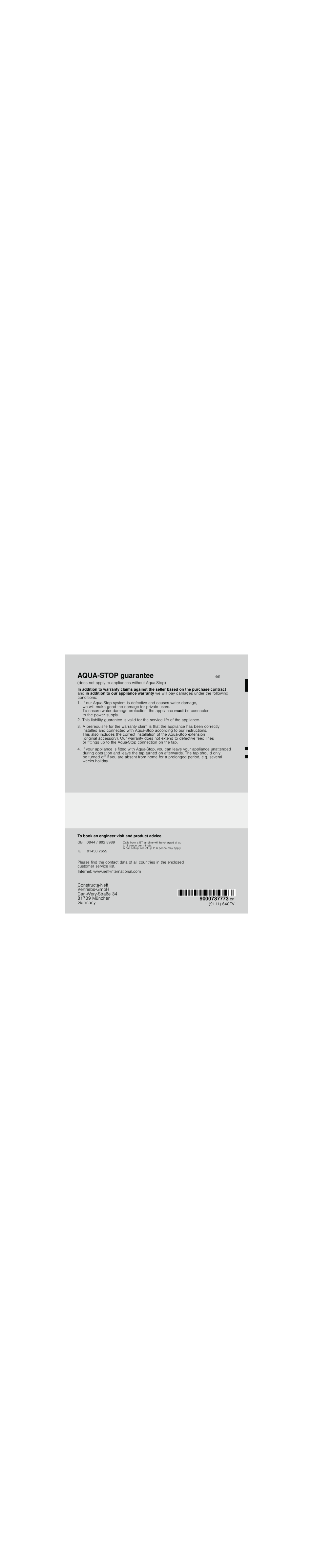 Neff S51E50X1GB User Manual | Page 28 / 28