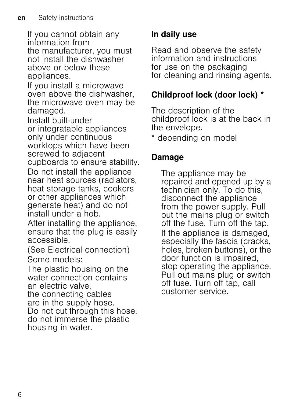 7 protection of the environment, Protection of the environment, Packaging | Old appliances | Neff S58T69X0GB User Manual | Page 6 / 42