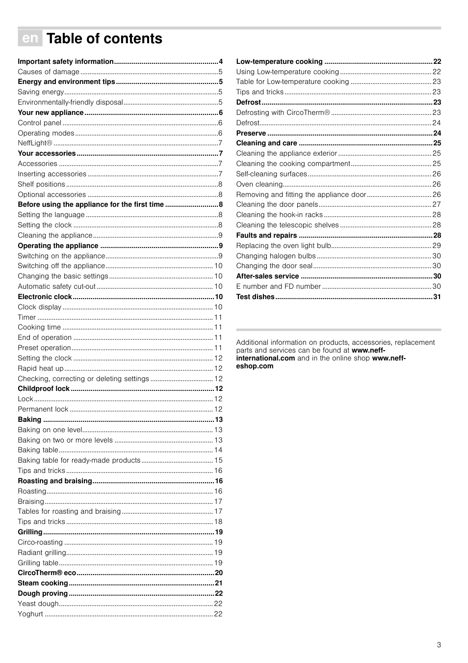 Neff B46E74N3GB User Manual | Page 3 / 32