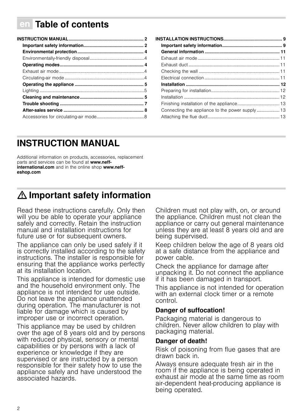 Neff D66B21S0GB User Manual | Page 2 / 16