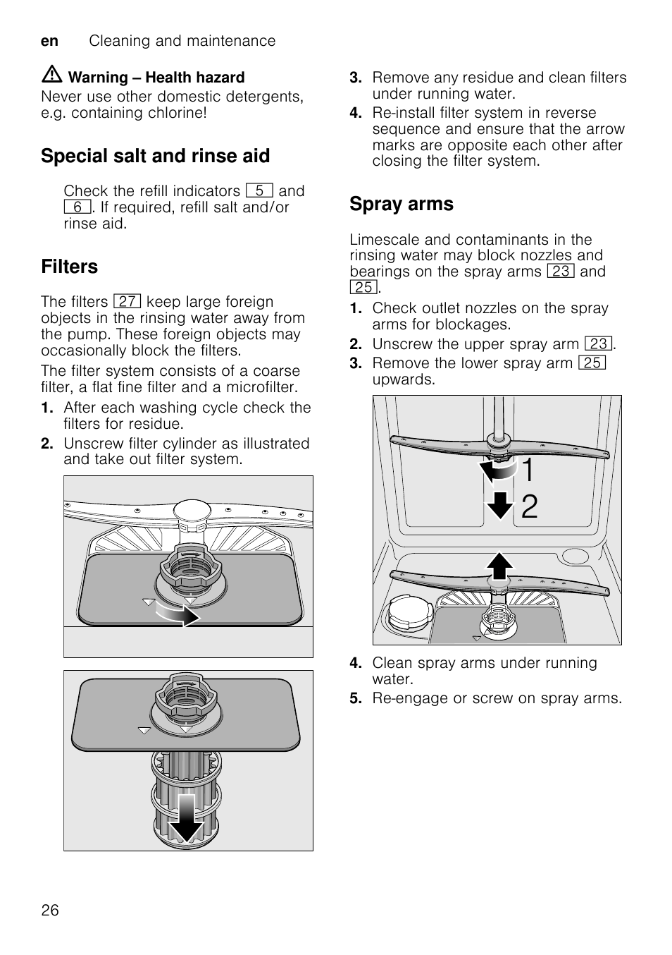 Fault table, Fault, Cause | Remedial action | Neff S51T69X3GB User Manual | Page 26 / 42