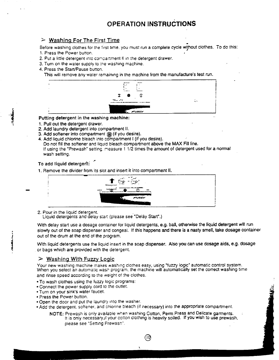 Operation instructions | Avanti W1092F User Manual | Page 10 / 23