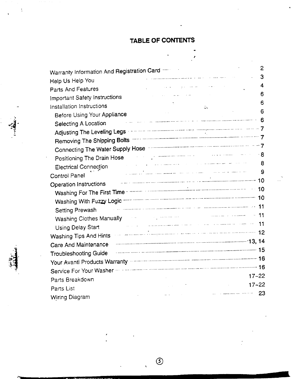 Avanti W1092F User Manual | Page 5 / 23