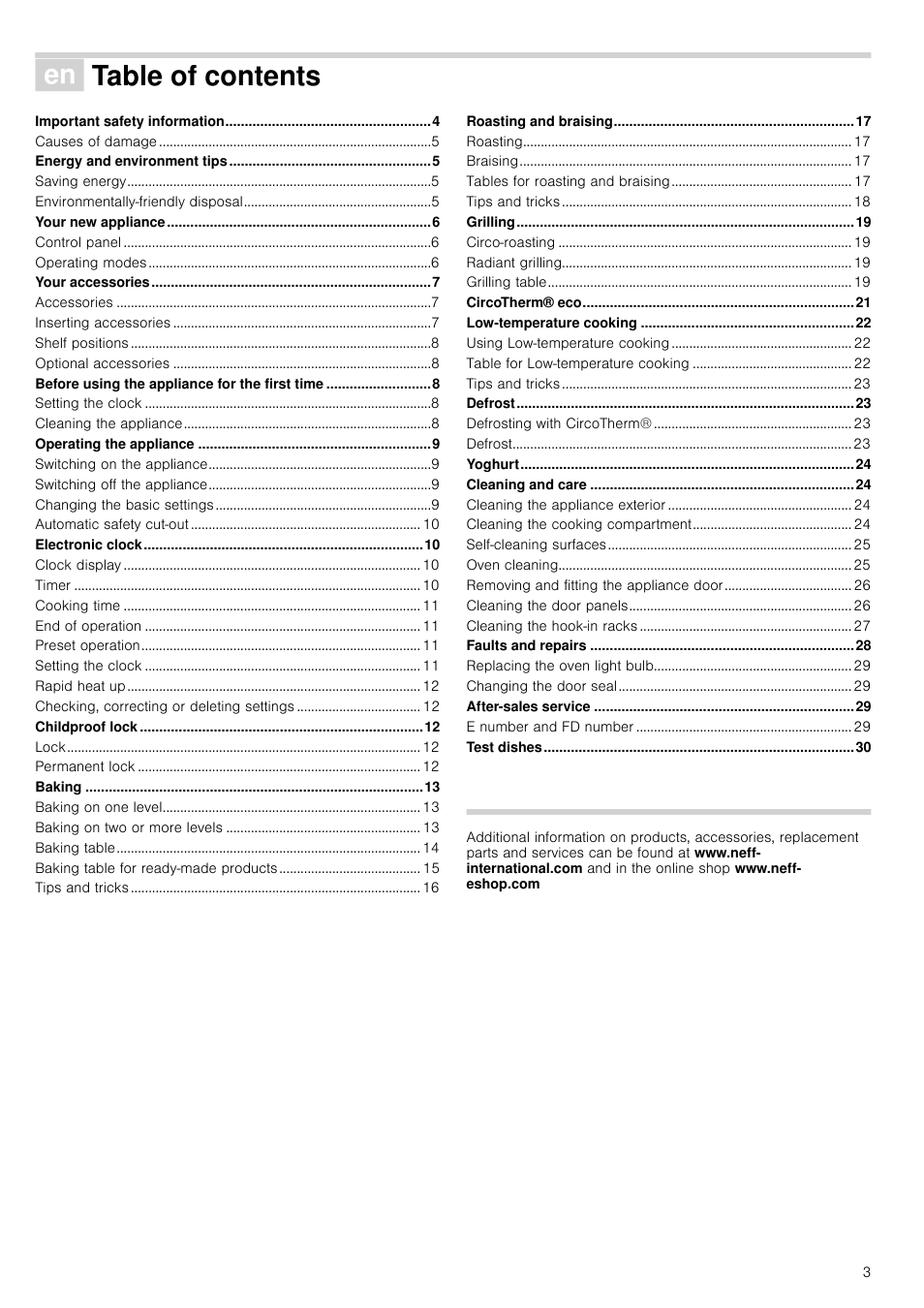 Neff U15E52N3GB User Manual | Page 3 / 32