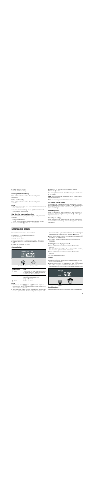 Saving another setting, Notes, Starting the memory function | Press the main switch, Press and hold the l button for a few seconds, Select "m1" or "m2" using the programme selector, Press the … button, Note, The cooking time has elapsed, Pausing operation | Neff C54L70N3GB User Manual | Page 9 / 20