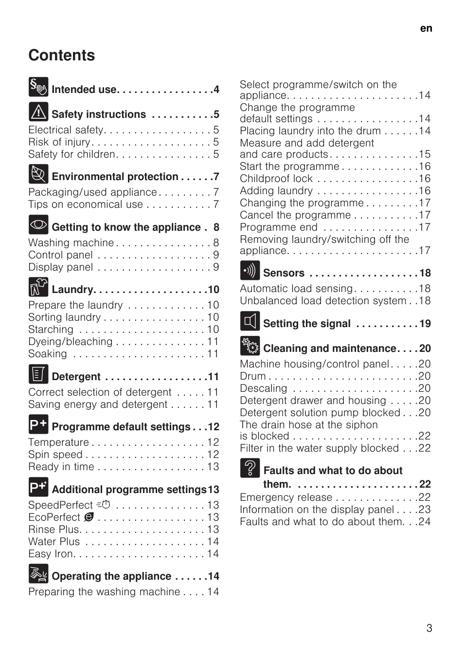 Neff W7460X1GB User Manual | Page 3 / 36