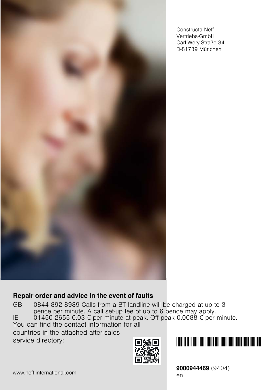 Neff W7460X1GB User Manual | Page 36 / 36